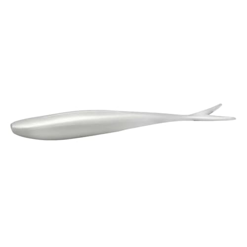 Lunker City Fishing 4.5" Freaky Fish Split Tail Soft Plastic Minnow Bass Lure Stick Bait Shad Jerkbait, 8 Per Bag, Made in The USA - color: 36 Albino Shad