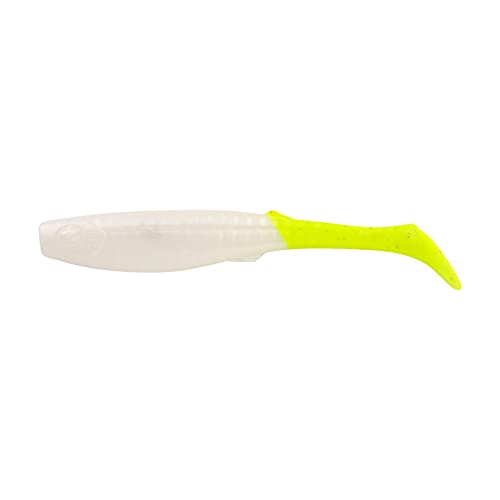Berkley Gulp! Paddleshad Fishing Soft Bait - color: Pearl White/Chartreuse, size: 4"