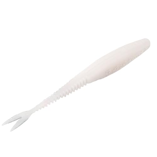 Strike King Mach Skooler Fishing Lure, Soft Plastic Jerkbait, Heavily Salted, Sleek Design, Erratic Action - color: Pearl Flash, size: 5"