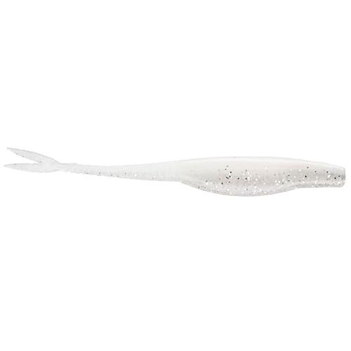 Strike King Mach Skooler Fishing Lure, Soft Plastic Jerkbait, Heavily Salted, Sleek Design, Erratic Action - color: Pearl Flash, size: 5"