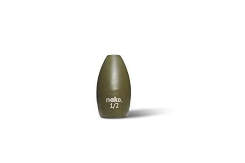 97% Pure Tungsten Flipping Weights - 10 Pack / 5 Pack - Nako Tungsten Weights - Fishing Sinkers for Bass Fishing - color: No Chip Green Pumpkin, size: 1/2 oz - 10 pack