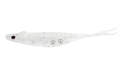 Nomad Design Cobra Shad Soft Plastic Minnow 4 Pack, with Adjusta-Ball Tungsten Weights, Fishing Lure - color: Blue Ghost