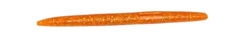 Moose Baits 5" Stickbaits | Worms for Bass Fishing - Premium Stick Bait, Wacky Worms/Soft Plastic Largemouth Bass Rubber Worms, 10 Count Fishing Worms Perfect for Bass Fishing Kit - color: Tangerine