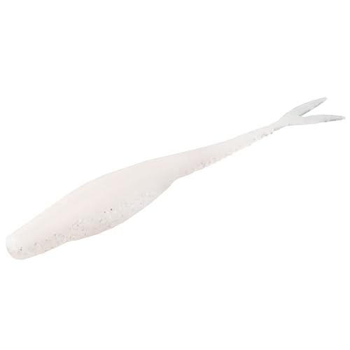 Strike King Mach Skooler Fishing Lure, Soft Plastic Jerkbait, Heavily Salted, Sleek Design, Erratic Action - color: Pearl Flash, size: 5"