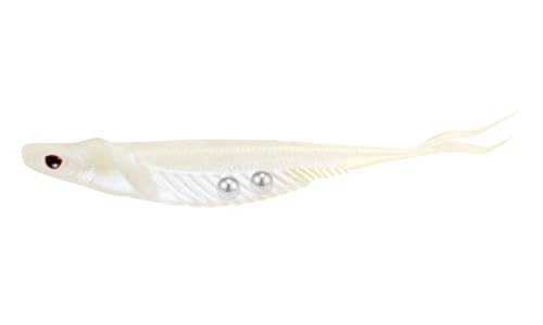 Nomad Design Cobra Shad Soft Plastic Minnow 4 Pack, with Adjusta-Ball Tungsten Weights, Fishing Lure - color: Pearl