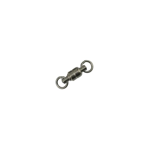 AFW Solid Brass Ball Bearing Fishing Swivels with Double Welded Rings - Patented Bullet Shaped Head for Reduced Water Resistance, Black Finish, Fishing Tackle, Up to 660lb Test
