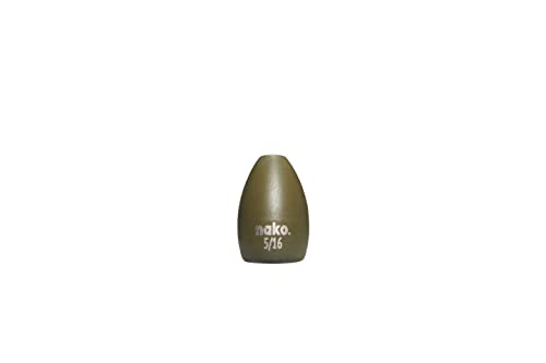 97% Pure Tungsten Flipping Weights - 10 Pack / 5 Pack - Nako Tungsten Weights - Fishing Sinkers for Bass Fishing - color: No Chip Green Pumpkin, size: 1/8 oz - 10 pack