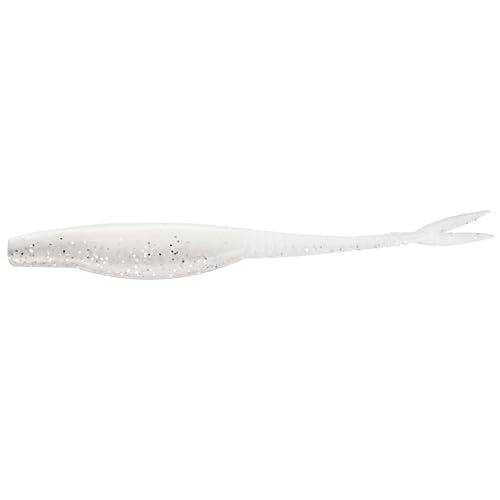 Strike King Mach Skooler Fishing Lure, Soft Plastic Jerkbait, Heavily Salted, Sleek Design, Erratic Action - color: Pearl Flash, size: 5"