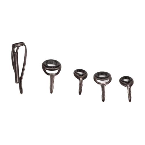 HERCHR 9PCS Fishing Rod Tip Repair Kit, Stainless Steel Ceramic Guides Rod Guide Eyelets Top Ring for Fishing Pole Tip Replacement Supplies