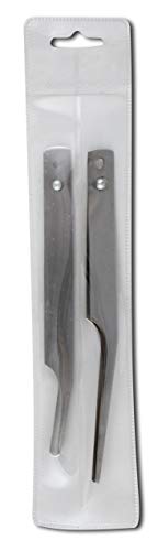 Entomology Forceps Set, One Long Points and One Short Broad Points Forcpes. Ideal for a delegate entomology work. Superlight flexible stainless-steel, construction. Set of 2.