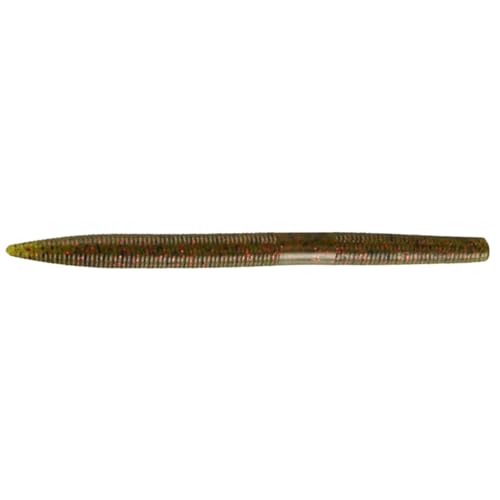 Moose Baits 5" Stickbaits | Worms for Bass Fishing - Premium Stick Bait, Wacky Worms/Soft Plastic Largemouth Bass Rubber Worms, 10 Count Fishing Worms Perfect for Bass Fishing Kit - color: Watermelon Red Flake