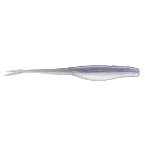 Strike King Mach Skooler Fishing Lure, Soft Plastic Jerkbait, Heavily Salted, Sleek Design, Erratic Action - color: Albino Shad, size: 5"