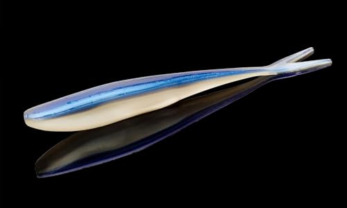 Lunker City Fishing 4.5" Freaky Fish Split Tail Soft Plastic Minnow Bass Lure Stick Bait Shad Jerkbait, 8 Per Bag, Made in The USA - color: 01 Alewife