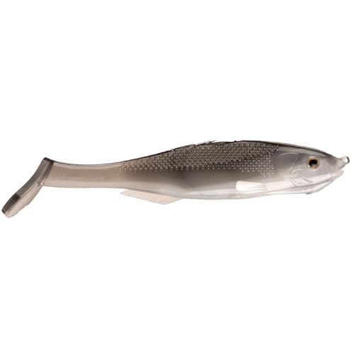 Strike King Final Copy Weedless Fishing Lure, Pre-Rigged Soft Plastic Swimbait - color: Ghost Shad, size: 4.75"