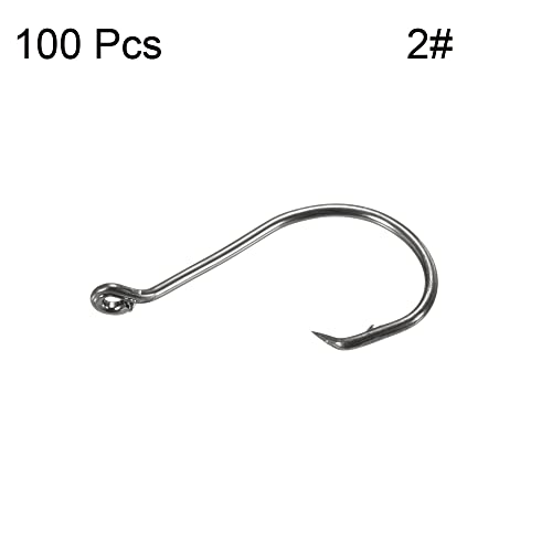 PATIKIL Fishing Circle Hooks Carbon Steel Offset Hook with Barbs for Freshwater Saltwater - size: 23mm/0.91"