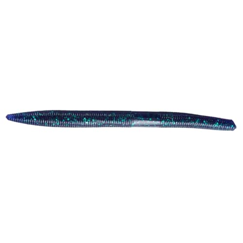 Moose Baits 5" Stickbaits | Worms for Bass Fishing - Premium Stick Bait, Wacky Worms/Soft Plastic Largemouth Bass Rubber Worms, 10 Count Fishing Worms Perfect for Bass Fishing Kit - color: Junebug