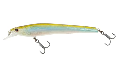 Nomad Design Shikari Fishing Lures, Premium Long-Casting, Shallow Diving, Slow Floating Jerkbait, for Inshore Freshwater Species Such as Bass, to Walleye, to Pike and Musky, 115 SUS FR 4-1/2" 1/2oz - size: 3 3/4" - 3/8 oz, style: Aqua Ghost