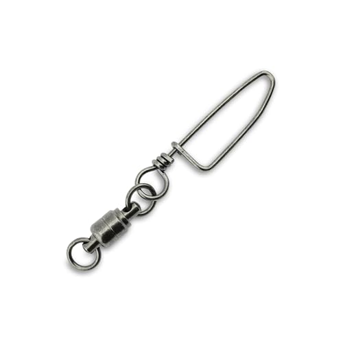 AFW Solid Brass Ball Bearing Snap Swivels with Welded Rings - Black Finish, Up to 450 lb Test Capacity, Patented Bullet Shaped Head for Reduced Water Resistance, Fluid Rotation - size: 50 pc, #4, 90 lb test