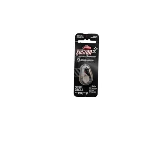 Berkley Fusion19 Wide Gap Live Bait Hooks, Size 4 Fishing Hooks, Needle Point with SlickSet Coating for Easy Penetration, Forged for Added Strength - color: Smoke Satin, size: 2/0, style: Fusion19 Circle Hooks