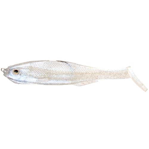 Strike King Final Copy Weedless Fishing Lure, Pre-Rigged Soft Plastic Swimbait - color: Pearl, size: 6"