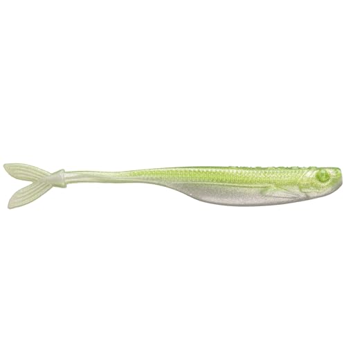 Strike King Spotlight Split Minnow Fishing Lure, Soft Plastic Jerkbait, 8-Pack - color: Chartreuse Shad, size: 4"