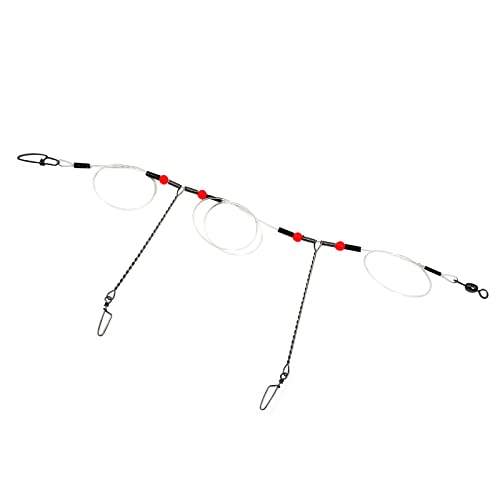 YOTO Fishing Tackle Leaders,Hi-Low Rig,Double Arms Saltwater Stainless Steel Leader with Swivels,High-Strength Fish Wire Gear Equipment, Fishing Gift - color: D2-Nylon Leader-70lb-24pcs