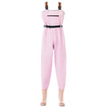 PVC Insulated Chest Waders for Women/Girl,Waterproof Duck Hunting Fishing Waders,Womens Fishing Wader with Boots - color: Pink, size: 9