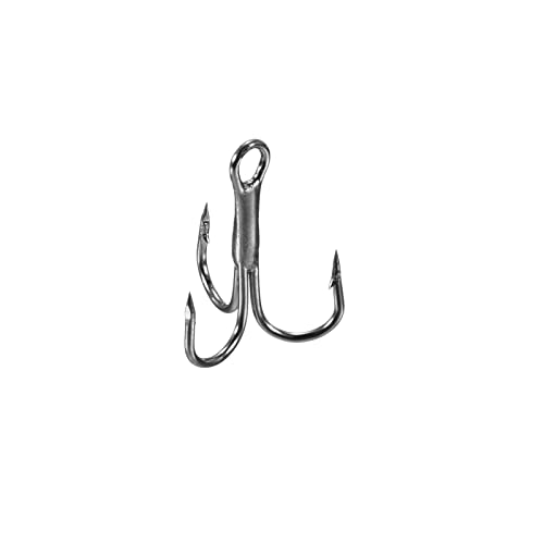 PATIKIL Treble Fish Hooks, Carbon Steel Sharp Round Bend Hook Triple Barbed Hook for Freshwater Saltwater - color: Black, size: 9mm/0.35"