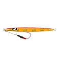 OCEAN CAT Slow Pitch Jig Flat Fall Jig Saltwater Fishing Luers Mental Vertical Jigging Baits with Hooks 5 Colors 4 Weights - color: #011:Red&Gold, size: 5 2/7oz(150g)