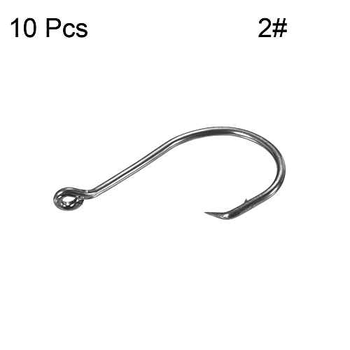PATIKIL Fishing Circle Hooks, Carbon Steel Offset Hook with Barbs for Freshwater Saltwater - size: 23mm/0.91"