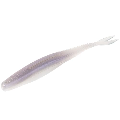 Strike King Mach Skooler Fishing Lure, Soft Plastic Jerkbait, Heavily Salted, Sleek Design, Erratic Action - color: Albino Shad, size: 5"