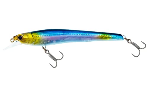 Nomad Design Shikari Fishing Lures, Premium Long-Casting, Shallow Diving, Slow Floating Jerkbait, for Inshore Freshwater Species Such as Bass, to Walleye, to Pike and Musky, 115 SUS FR 4-1/2" 1/2oz - size: 3 3/4" - 3/8 oz, style: Natural Shad