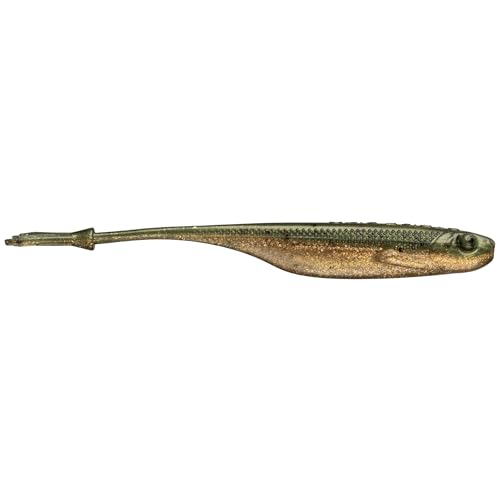 Strike King Spotlight Split Minnow Fishing Lure, Soft Plastic Jerkbait, 8-Pack - color: Golden Shiner, size: 4"