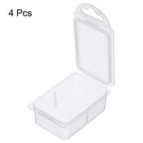 Fishing Tackle Accessory Box, 4 Pack Plastic Fish Lure Bait Hooks Storage Organizer Case, Clear