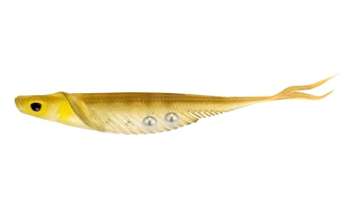 Nomad Design Cobra Shad Soft Plastic Minnow 4 Pack, with Adjusta-Ball Tungsten Weights, Fishing Lure - color: Golden Shad