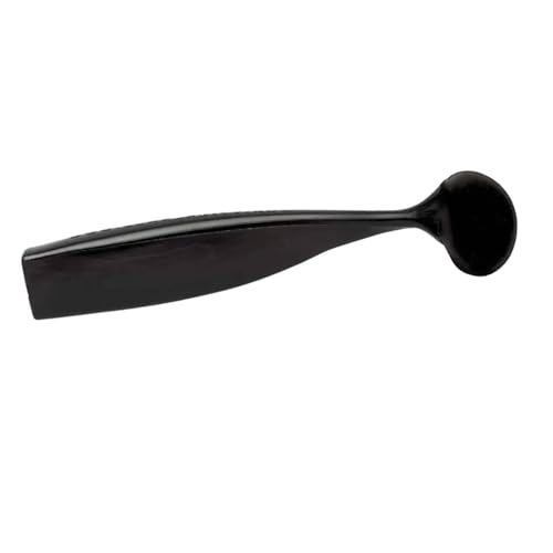 Lunker City Fishing Shaker 6" Swimbait Soft Plastic Bass Lure with Tail Swimming and Wobbling Action Swim Bait, 4 Per Bag, Made in The USA - color: Black