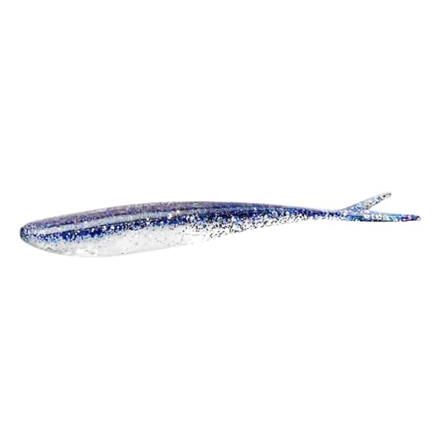 Lunker City Fishing 4.5" Freaky Fish Split Tail Soft Plastic Minnow Bass Lure Stick Bait Shad Jerkbait, 8 Per Bag, Made in The USA - color: 136 Black Ice