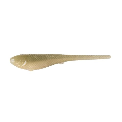 YUM Sniper Shad Soft Plastic – Realistic Minnow Bass Fishing Lure, Jig Head & Underspin Trailer, 3” 4” 5” Sizes, Multiple Colors - color: Pro Green Pearl, size: 3"