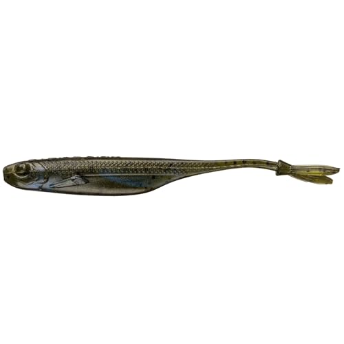 Strike King Spotlight Split Minnow Fishing Lure, Soft Plastic Jerkbait, 8-Pack - color: Creek Perch, size: 4"