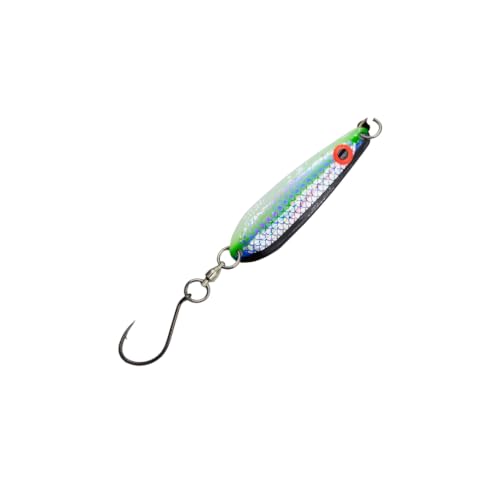 King COHO Humpy Sockeye Salmon Stealhead Squid Skirt Spinner Lure UV Gill Double Hooks or Trolling Fishing - color: Pink, Green, White, Metallic Green