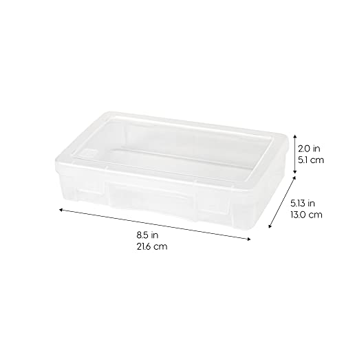 IRIS USA Clear Storage Cases, 6-Pack, |Made in USA|, Plastic Bead Organizing Containers with Snap Lid for Arts, Crafts, Ephemera, Stickers, & Dance Cheer, Clear - Medium - size: 6 - Pack, style: Medium