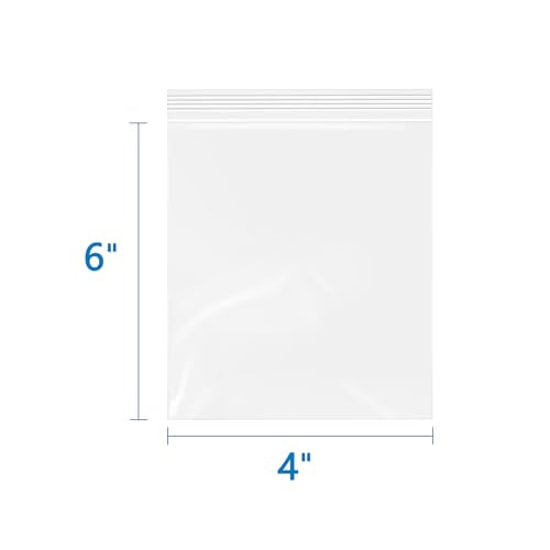 iMailer - 6 Mil Thick Zip Poly Bags(100 Pack, 4x6 Inches) - Heavy Duty Resealable Plastic Bags for Food, Tools, and Crafts - Durable and Reusable Storage Solution - size: 4" x 6" 100 PACK