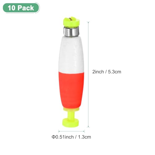M METERXITY Pack Fishing Bobbers Floats, EVA Foam Weighted Bobbers, Clip-on Floats Slip Corks Floaters Strong Buoys - color: Red & White, size: 2" Length