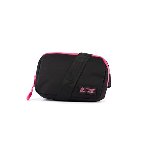 WOLFpak Crossbody Pack | Universal Fannypack for Adults & Kids | - color: Black Neon Pink
