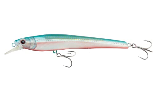 Nomad Design Shikari Fishing Lure, Long-Casting, Shallow Diving Slow Floating Jerkbait for Inshore Saltwater Species Such as Snook, Redfish, Striped Bass, Seatrout - style: Bleeding Pilchard, 3 3/4 Inch - 2/5 Oz