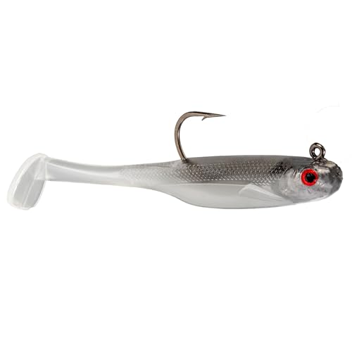 Strike King Homing Minnow Fishing Lure, Pre-Rigged Soft Plastic Swimbait, 3-Pack - color: Ghost Shad, size: 3"