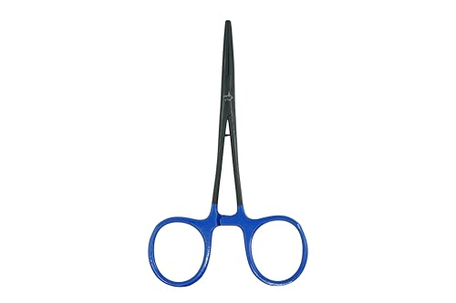 Kingfisher Fishing Accessory Fly Fishing Fat Finger Clamp Forcep Hemostat, Straight - color: Blue, size: 6 Inch