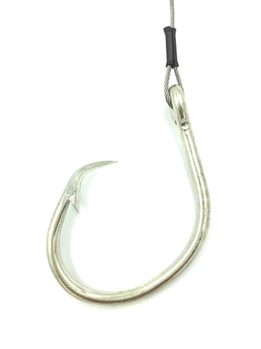 End Game 5' Braided Stainless 480lb Leader with Mustad 39960 Circle Hook - size: 20/0