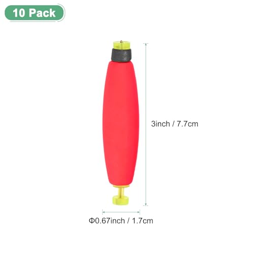 M METERXITY Pack Fishing Bobbers Floats, EVA Foam Weighted Bobbers, Clip-on Floats Slip Corks Floaters Strong Buoys - color: Red, size: 3" Length