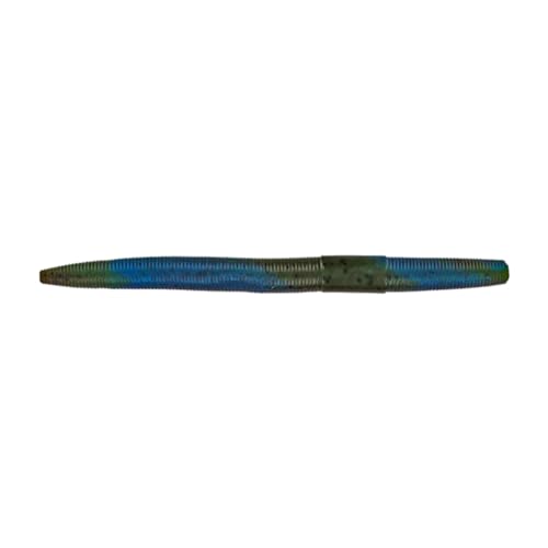 Moose Baits 5" Stickbaits | Worms for Bass Fishing - Premium Stick Bait, Wacky Worms/Soft Plastic Largemouth Bass Rubber Worms, 10 Count Fishing Worms Perfect for Bass Fishing Kit - color: Green Pumpkin Blue Swirl